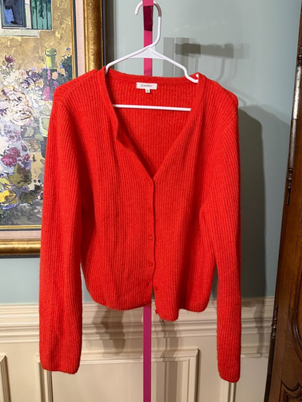 Z Supply Red Ribbed Button Cardigan Women’s M